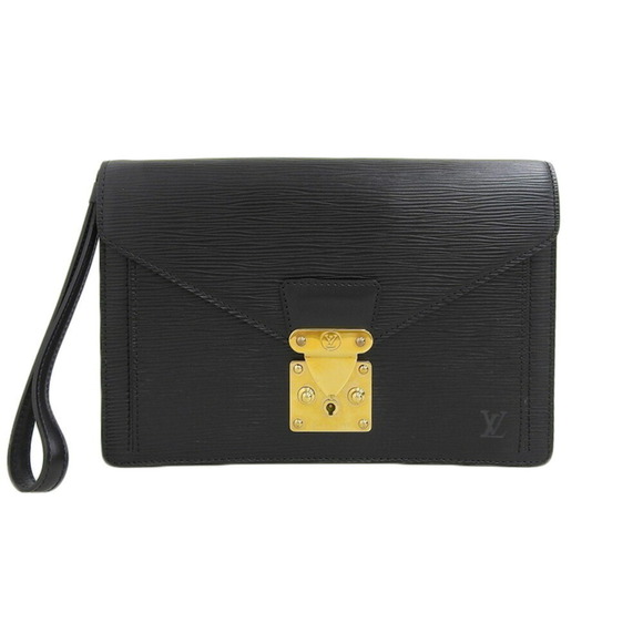 LOUIS VUITTON Black Leather Clutch Bag - Picture 1 of 9